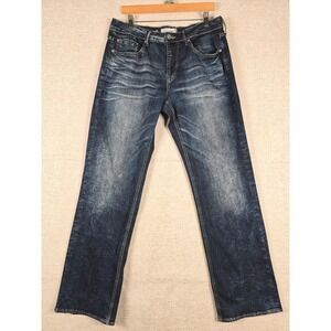 Departwest Drifter Mens 33W 32R Straight Leg Dark Wash Stretch Jeans